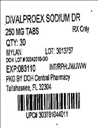 Divalproex Sodium Delayed-release Tablets 250 mg (Divalproex 250mg(mylan))